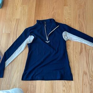 Equestrian sunshirt, size medium, TuffRider, navy with white vents